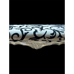 Panca Barocca Argento con Tessuto Damascato 124 cm