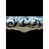 Panca Barocca Argento con Tessuto Damascato 124 cm