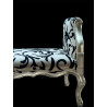 Panca Barocca Argento con Tessuto Damascato 124 cm