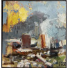 Gheorghe Miron "Fori Imperiali Roma" Olio su tela 49 x 47 cm, 2023 , Firmato e Certificato