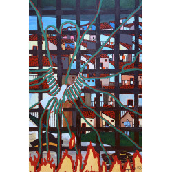Gaspare Mutolo – Paesaggio Tipico Siciliano (1999) | Olio su Tela 60×90 cm, Firmato