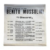 Disco 45 giri I Discorsi (1935–1944) | Benito Mussolini Vinile Storico d’Epoca Cedisc