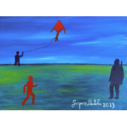 Gaspare Mutolo – Olio su Tela 30×40 cm (2023) | Figura con Aquilone | Opera Firmata