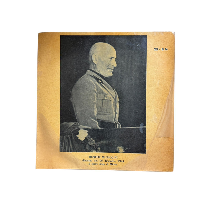 Benito Mussolini Disco storico Pubblidisco Collana Storica discorso 16 dicembre 1944