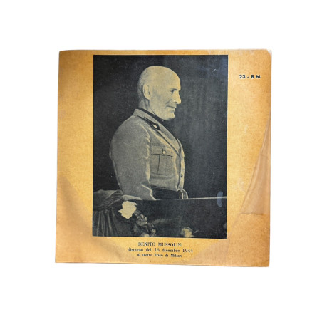 Benito Mussolini Disco storico Pubblidisco Collana Storica discorso 16 dicembre 1944