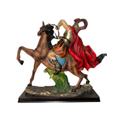 Scultura Cavaliere Romano a Cavallo Statua Decorativa 31 cm