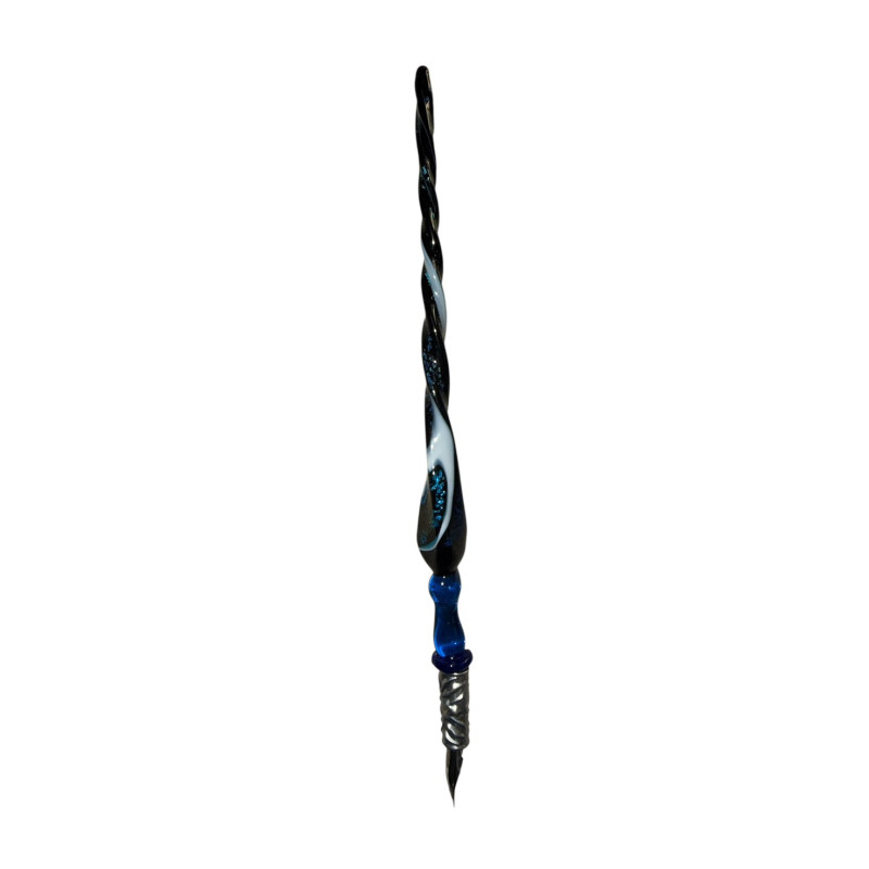 Penna Stilografica in Vetro di Murano Blu Artigianale – Penna Calligrafica Artistica