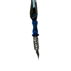 Penna Stilografica in Vetro di Murano Blu Artigianale – Penna Calligrafica Artistica