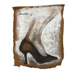 Paola Alviano Glaviano – Cenerentola (1999) | Olio su iuta 50x70 cm