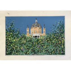 Ettore Fico Basilica di Superga Serigrafia Firmata e Numerata 50×70
