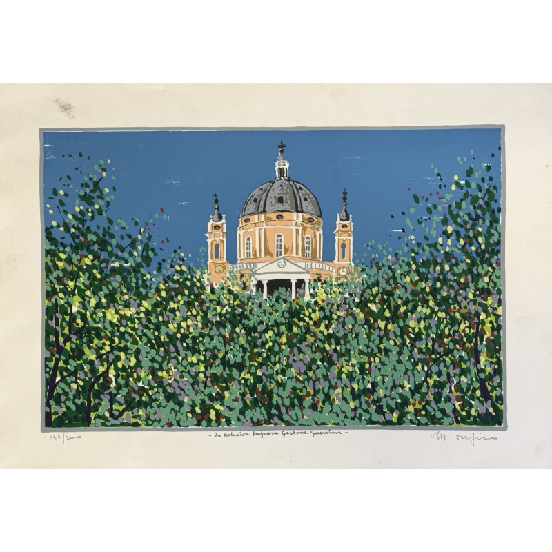 Ettore Fico Basilica di Superga Serigrafia Firmata e Numerata 50×70