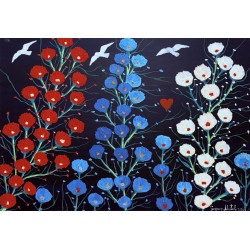 Gaspare Mutolo – Campo Fiorito Simbolico | Olio su Tela 100×70 cm (2020)
