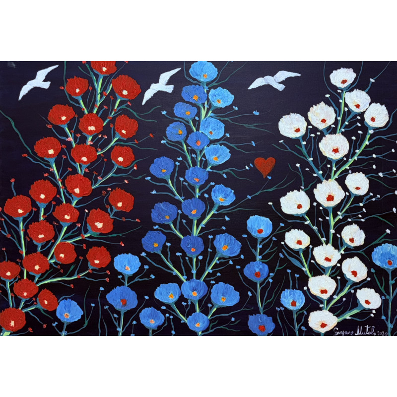Gaspare Mutolo – Campo Fiorito Simbolico | Olio su Tela 100×70 cm (2020)