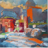 Gheorghe Miron "Foro Romano" Olio su tela 60 x 60 cm, 2023 , Firmato e Certificato