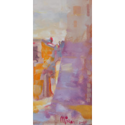 Gheorghe Miron "Castello Savelli" Olio su tela 60 x 60 cm, 2023 , Firmato e Certificato