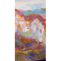 Gheorghe Miron "Roccagiovine" Olio su tela 50 x 70 cm, 2023 , Firmato e Certificato