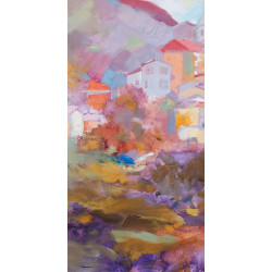 Gheorghe Miron "Roccagiovine" Olio su tela 50 x 70 cm, 2023 , Firmato e Certificato