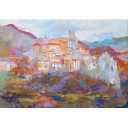 Gheorghe Miron "Roccagiovine" Olio su tela 50 x 70 cm, 2023 , Firmato e Certificato