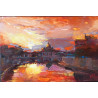 Gheorghe Miron "Tramonto" Olio su tela 60 x 40 cm, 2023 , Firmato e Certificato