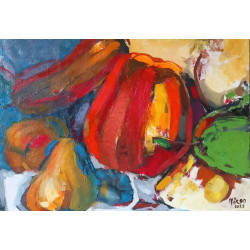 Gheorghe Miron "Zucchine" Olio su tela 50 x 70 cm, 2023 , Firmato e Certificato