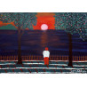 Gaspare Mutolo – Tramonto sul Mare con Figura Solitaria | Olio su Tela 50×70 cm (2020)