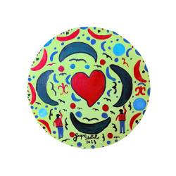 Gaspare Mutolo – Cuore Astratto | Tela Tonda 30×30 cm (2023) Firmata