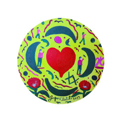 Gaspare Mutolo – Cuore Astratto | Tela Tonda 30×30 cm (2023) Firmata