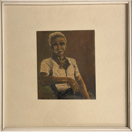Fioravante Lione – Il vecchio al porto (1952) | Tempera firmata