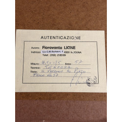 Fioravante Lione – Il vecchio al porto (1952) | Tempera firmata