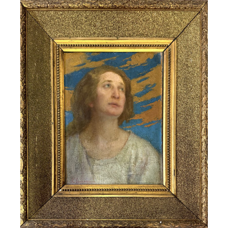 Cesare Saccaggi – Ritratto femminile | Olio su tela 48×36 cm con cornice