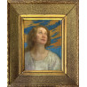 Cesare Saccaggi – Ritratto femminile | Olio su tela 48×36 cm con cornice