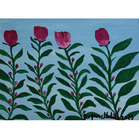 Gaspare Mutolo – Olio su Tela 30×40 cm (2023) | Aquilone a Forma di Cuore | Opera Firmata