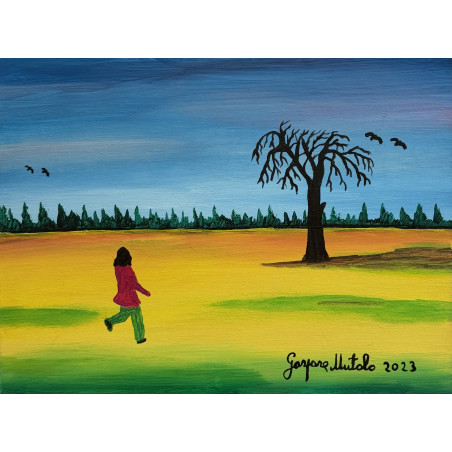 Gaspare Mutolo – Olio su Tela 30×40 cm (2023) | Aquilone a Forma di Cuore | Opera Firmata
