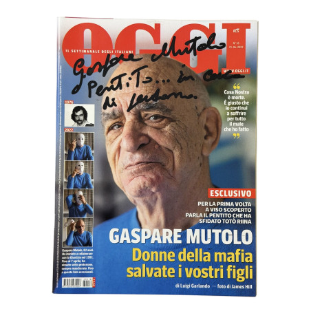 Gaspare Mutolo – Rivista OGGI 04/2022 | Copertina firmata con dedica