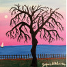 Gaspare Mutolo – Albero sul mare | Olio su tela 40×40 cm (2024)