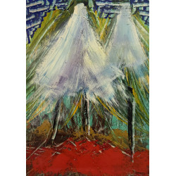 Opera astratta (1999) – Salvatore D'Imperio | Olio su tavola 50×70 cm