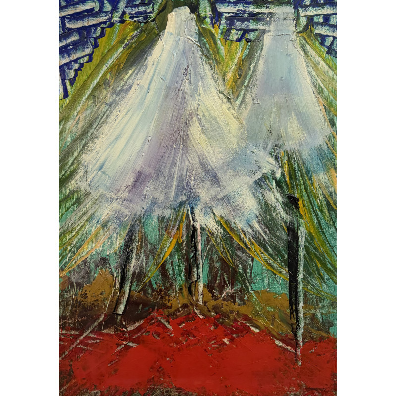 Opera astratta (1999) – Salvatore D'Imperio | Olio su tavola 50×70 cm