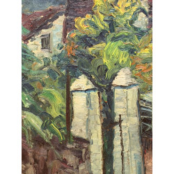 Carlo Franzini Saturnino – Paesaggio del Lago di Como | Olio su tavola