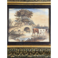 Olio su Tavola – Paesaggio Anonimo metà ’900 | Opera con Cornice