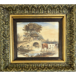 Olio su Tavola – Paesaggio Anonimo metà ’900 | Opera con Cornice