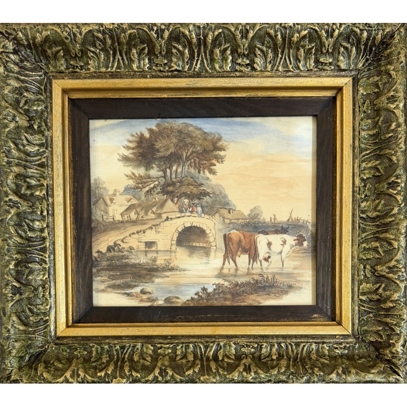 Olio su Tavola – Paesaggio Anonimo metà ’900 | Opera con Cornice