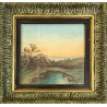 Paesaggio metà ’900 olio su tavola | Opera con cornice 33,5×32 cm
