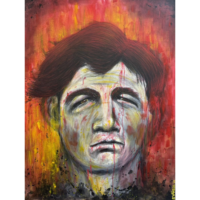 Simone Varese "The monster of Florence" 2025 Tecnica mista su tela , 60x80 cm Firmato