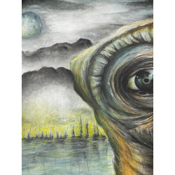 Simone Varese "Telefono casa" 2025 Tecnica mista su carta , 35 x46cm Firmato