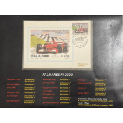 Ferrari Campioni del Mondo Formula 1 – Collezione Filatelica Ufficiale 2000 (Busta + Fogli + Custodia)