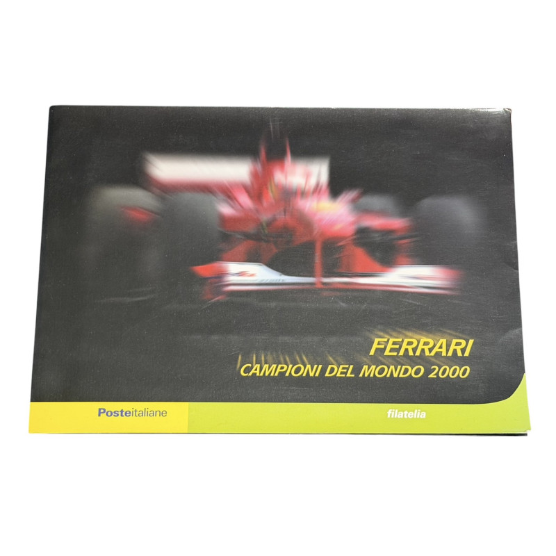 Ferrari Campioni del Mondo Formula 1 – Collezione Filatelica Ufficiale 2000 (Busta + Fogli + Custodia)