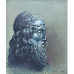 Mario Russo, Bronzo di Riace - Olio su tela 50x60 cm - 1982, Firmato