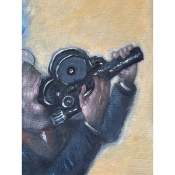 Mario Russo – Omaggio a Fellini (1984) 60x50 cm - Olio su tela, Firmato
