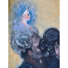 Mario Russo – Omaggio a Fellini (1984) 60x50 cm - Olio su tela, Firmato