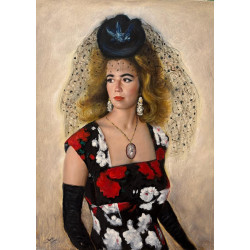 Mario Russo – Ritratto di donna (1994) 80x60 cm - Olio su tela, Firmato